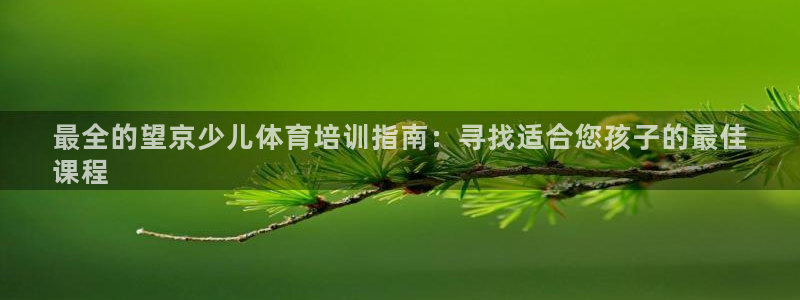 耀世娱乐是不是很黑：最全的望京少儿体育培训指南：寻找