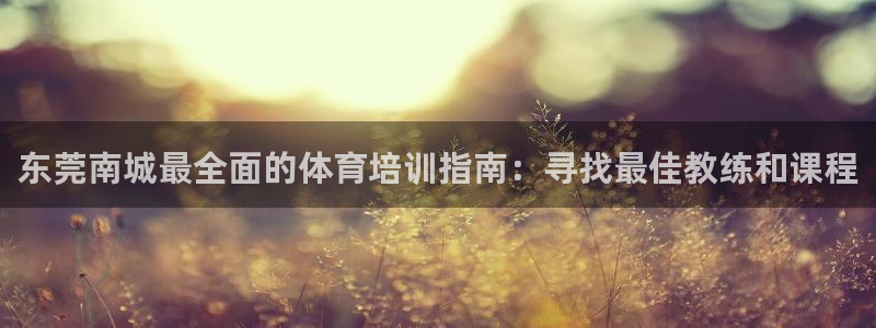 耀世娱乐提现失败怎么办：东莞南城最全面的体育培训指南